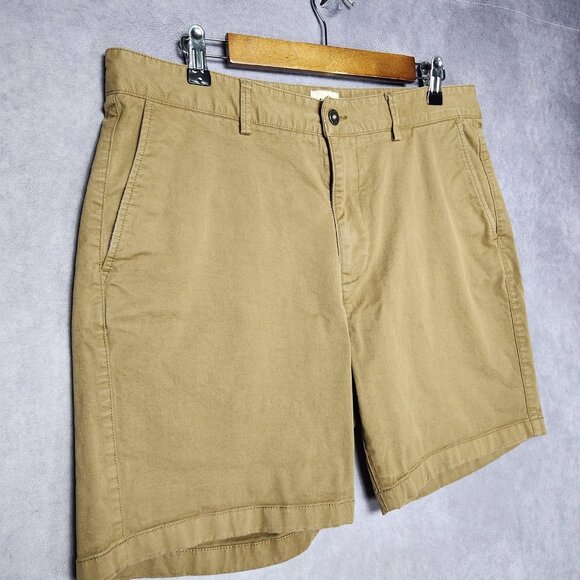 Flint and Tinder Shorts Mens 34 Brown Khaki Casual Chino Classic Summer Zip Fly - Picture 7 of 11